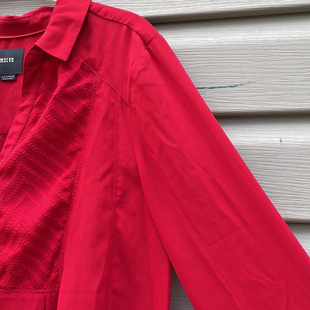 Maeve Red De Stijl Zig-Zag Button-Down Top - Picture 3 of 9